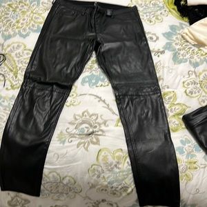 H&M black pleather jeans